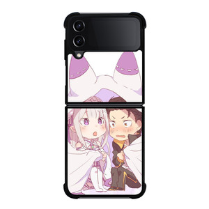 SUBARU AND EMILIA CHIBI Samsung Z Flip 4 Case SUBARU AND EMILIA CHIBI Samsung Z Flip 4 Case
