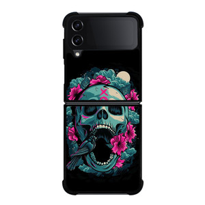 SUGAR SKULL FLOWERS TATTOO Samsung Z Flip 4 Case SUGAR SKULL FLOWERS TATTOO Samsung Z Flip 4 Case