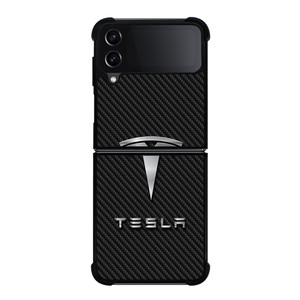 TESLA CAR LOGO Samsung Z Flip 4 Case TESLA CAR LOGO Samsung Z Flip 4 Case