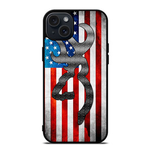 BROWNING AMERICAN FLAG iPhone 15 Plus Case BROWNING AMERICAN FLAG iPhone 15 Plus Case