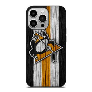 PITTSBURGH PENGUINS LOGO WOODEN iPhone 14 Pro Case