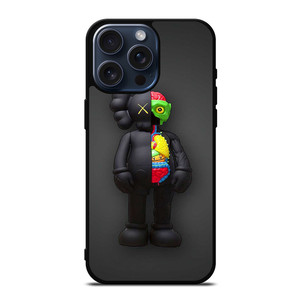 kaws bear iPhone 15 pro max case bag Card holder leather luxury 15 plus men  women cover