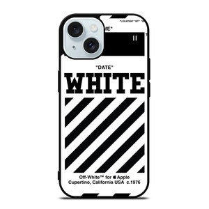 OFF WHITE LOGO X SUPREME RED iPhone 15 Plus Case Cover