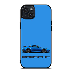 PORSCHE CAR BLUE iPhone 15 Plus Case PORSCHE CAR BLUE iPhone 15 Plus Case