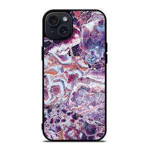 PURPLE CRYSTAL MARBLE PATTERN 2 iPhone 15 Plus Case PURPLE CRYSTAL MARBLE PATTERN 2 iPhone 15 Plus Case