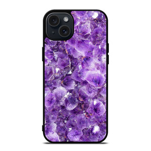 PURPLE CRYSTAL MARBLE PATTERN iPhone 15 Plus Case