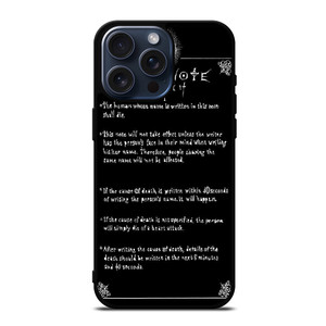 RULES OF THE DEATH NOTE iPhone 15 Pro Max Case RULES OF THE DEATH NOTE iPhone 15 Pro Max Case