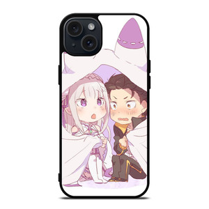 SUBARU AND EMILIA CHIBI iPhone 15 Plus Case SUBARU AND EMILIA CHIBI iPhone 15 Plus Case