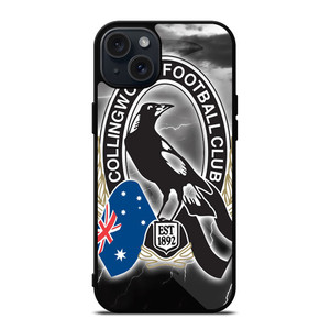 COLLINGWOOD MAGPIES AFL LOGO iPhone 15 Plus Case