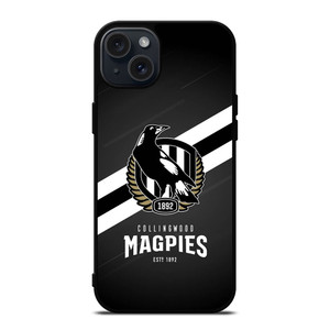 COLLINGWOOD MAGPIES LOGO AFL iPhone 15 Plus Case