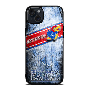 UNIVERSITY OF KANSAS JAYHAWKS LOGO iPhone 15 Plus Case UNIVERSITY OF KANSAS JAYHAWKS LOGO iPhone 15 Plus Case