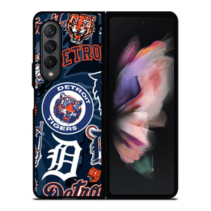 DETROIT TIGERS PATTERN Samsung Z Fold 3 Case DETROIT TIGERS PATTERN Samsung Z Fold 3 Case