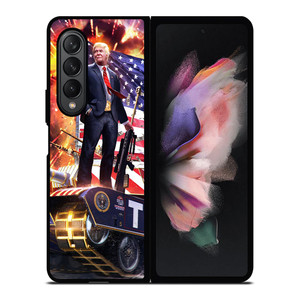 DONALD TRUMP ON TANK Samsung Z Fold 3 Case DONALD TRUMP ON TANK Samsung Z Fold 3 Case
