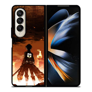 ATTACK ON TITAN EREN YEAGER 2 Samsung Z Fold 4 Case ATTACK ON TITAN EREN YEAGER 2 Samsung Z Fold 4 Case