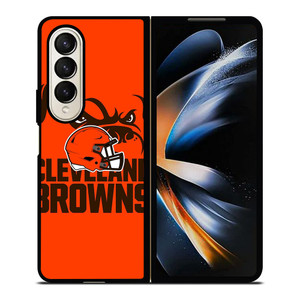 CLEVELAND BROWNS LOGO 2 Samsung Z Fold 4 Case CLEVELAND BROWNS LOGO 2 Samsung Z Fold 4 Case