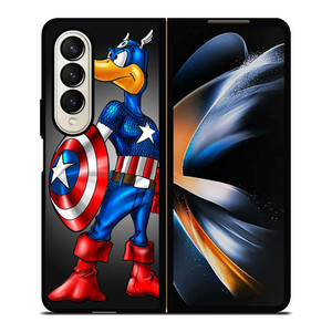 DAFFY DUCK CAPTAIN AMERICA Samsung Z Fold 4 Case DAFFY DUCK CAPTAIN AMERICA Samsung Z Fold 4 Case