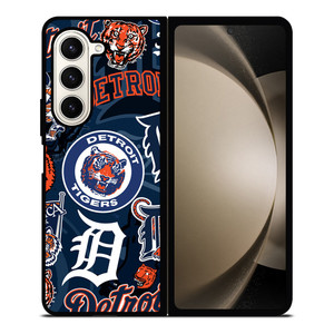 DETROIT TIGERS PATTERN Samsung Z Fold 5 Case DETROIT TIGERS PATTERN Samsung Z Fold 5 Case