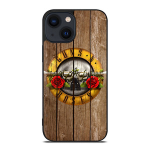 GUN AND ROSES LOGO WOODEN iPhone 14 Plus Case GUN AND ROSES LOGO WOODEN iPhone 14 Plus Case