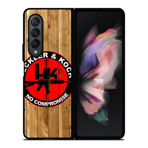 HECKLER AND KOCH LOGO WOODEN Samsung Z Fold 3 Case HECKLER AND KOCH LOGO WOODEN Samsung Z Fold 3 Case