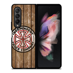 INDEPENDENT TRUCK LOGO WOODEN Samsung Z Fold 3 Case INDEPENDENT TRUCK LOGO WOODEN Samsung Z Fold 3 Case