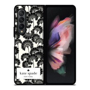 JAPANESE BLACK FLORAL KADE SPADE Samsung Z Fold 3 Case JAPANESE BLACK FLORAL KADE SPADE Samsung Z Fold 3 Case