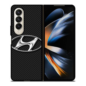 HYUNDAI LOGO CARBON Samsung Z Fold 4 Case HYUNDAI LOGO CARBON Samsung Z Fold 4 Case