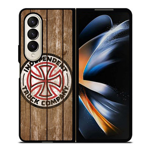 INDEPENDENT TRUCK LOGO WOODEN Samsung Z Fold 4 Case INDEPENDENT TRUCK LOGO WOODEN Samsung Z Fold 4 Case