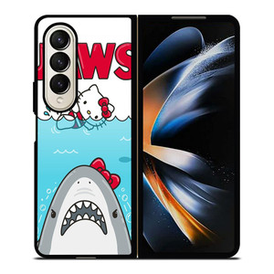 JAWS VS HELLO KITTY Samsung Z Fold 4 Case JAWS VS HELLO KITTY Samsung Z Fold 4 Case