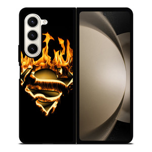 FIRE SUPERMAN LOGO Samsung Z Fold 5 Case FIRE SUPERMAN LOGO Samsung Z Fold 5 Case
