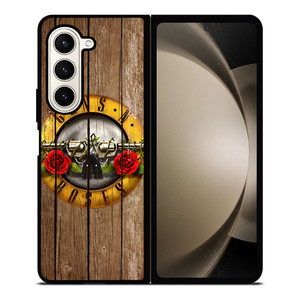 GUN AND ROSES LOGO WOODEN Samsung Z Fold 5 Case GUN AND ROSES LOGO WOODEN Samsung Z Fold 5 Case