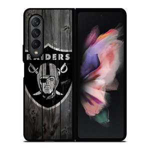 OAKLAND RAIDERS LOGO WOODEN Samsung Z Fold 3 Case OAKLAND RAIDERS LOGO WOODEN Samsung Z Fold 3 Case