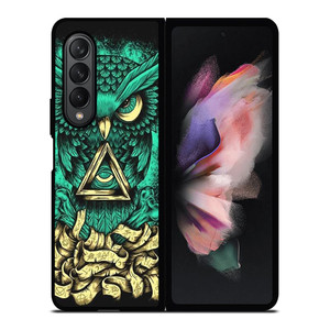 OWL SUGAR SKULL TATTOO Samsung Z Fold 3 Case OWL SUGAR SKULL TATTOO Samsung Z Fold 3 Case