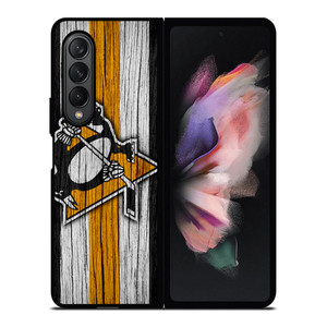 PITTSBURGH PENGUINS LOGO WOODEN Samsung Z Fold 3 Case