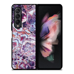 PURPLE CRYSTAL MARBLE PATTERN 2 Samsung Z Fold 3 Case PURPLE CRYSTAL MARBLE PATTERN 2 Samsung Z Fold 3 Case