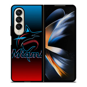 MIAMI MARLINS MLB LOGO Samsung Z Fold 4 Case MIAMI MARLINS MLB LOGO Samsung Z Fold 4 Case