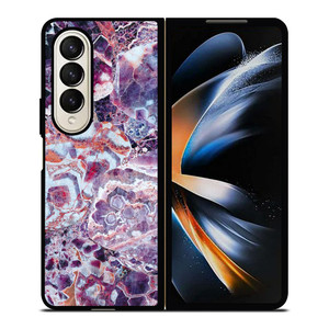 PURPLE CRYSTAL MARBLE PATTERN 2 Samsung Z Fold 4 Case PURPLE CRYSTAL MARBLE PATTERN 2 Samsung Z Fold 4 Case