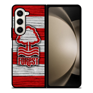 NOTTINGHAM FOREST LOGO WOODEN Samsung Z Fold 5 Case NOTTINGHAM FOREST LOGO WOODEN Samsung Z Fold 5 Case