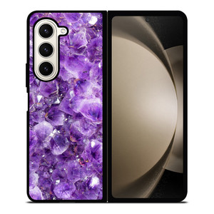 PURPLE CRYSTAL MARBLE PATTERN Samsung Z Fold 5 Case PURPLE CRYSTAL MARBLE PATTERN Samsung Z Fold 5 Case