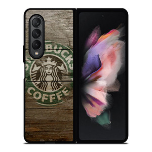 STARBUCKS COFFEE LOGO WOODEN Samsung Z Fold 3 Case