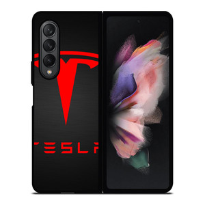 TESLA CAR LOGO 4 Samsung Z Fold 3 Case TESLA CAR LOGO 4 Samsung Z Fold 3 Case