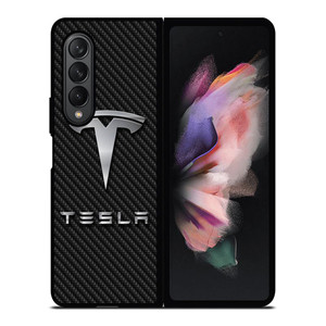 TESLA CAR LOGO Samsung Z Fold 3 Case
