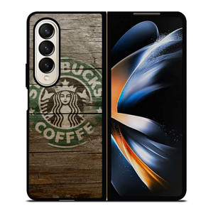 STARBUCKS COFFEE LOGO WOODEN Samsung Z Fold 4 Case STARBUCKS COFFEE LOGO WOODEN Samsung Z Fold 4 Case