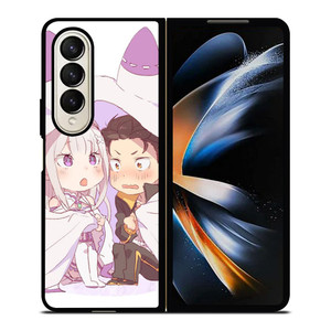 SUBARU AND EMILIA CHIBI Samsung Z Fold 4 Case SUBARU AND EMILIA CHIBI Samsung Z Fold 4 Case