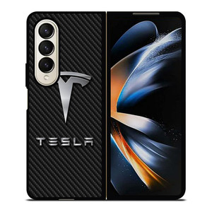 TESLA CAR LOGO Samsung Z Fold 4 Case