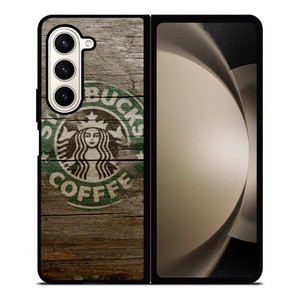 STARBUCKS COFFEE LOGO WOODEN Samsung Z Fold 5 Case
