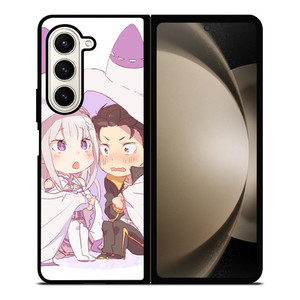 SUBARU AND EMILIA CHIBI Samsung Z Fold 5 Case SUBARU AND EMILIA CHIBI Samsung Z Fold 5 Case