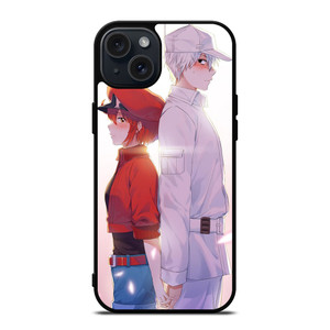 RED BLOOD AND WHITE BLOOD CELLS AT WORK iPhone 15 Plus Case RED BLOOD AND WHITE BLOOD CELLS AT WORK iPhone 15 Plus Case
