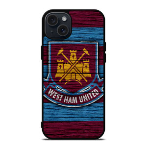 WEST HAM UNITED LOGO WOODEN iPhone 15 Plus Case WEST HAM UNITED LOGO WOODEN iPhone 15 Plus Case