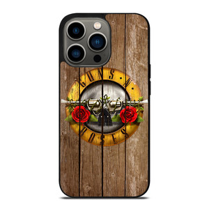 GUN AND ROSES LOGO WOODEN iPhone 13 Pro Case