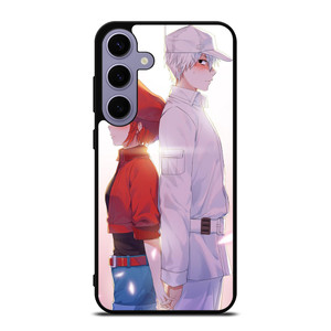 RED BLOOD AND WHITE BLOOD CELLS AT WORK Samsung Galaxy S24 Plus Case